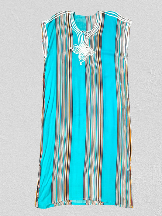 Turquoise Moroccan Striped Gandora